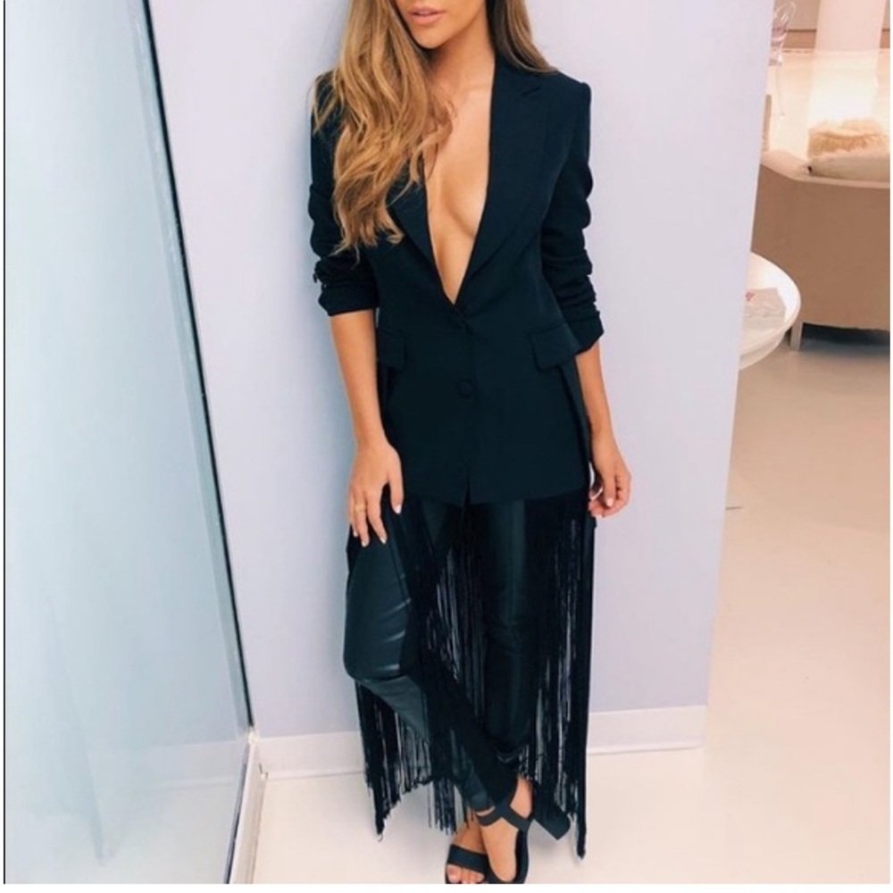 NWOT Forever Unique Tassel Black Blazer size 6